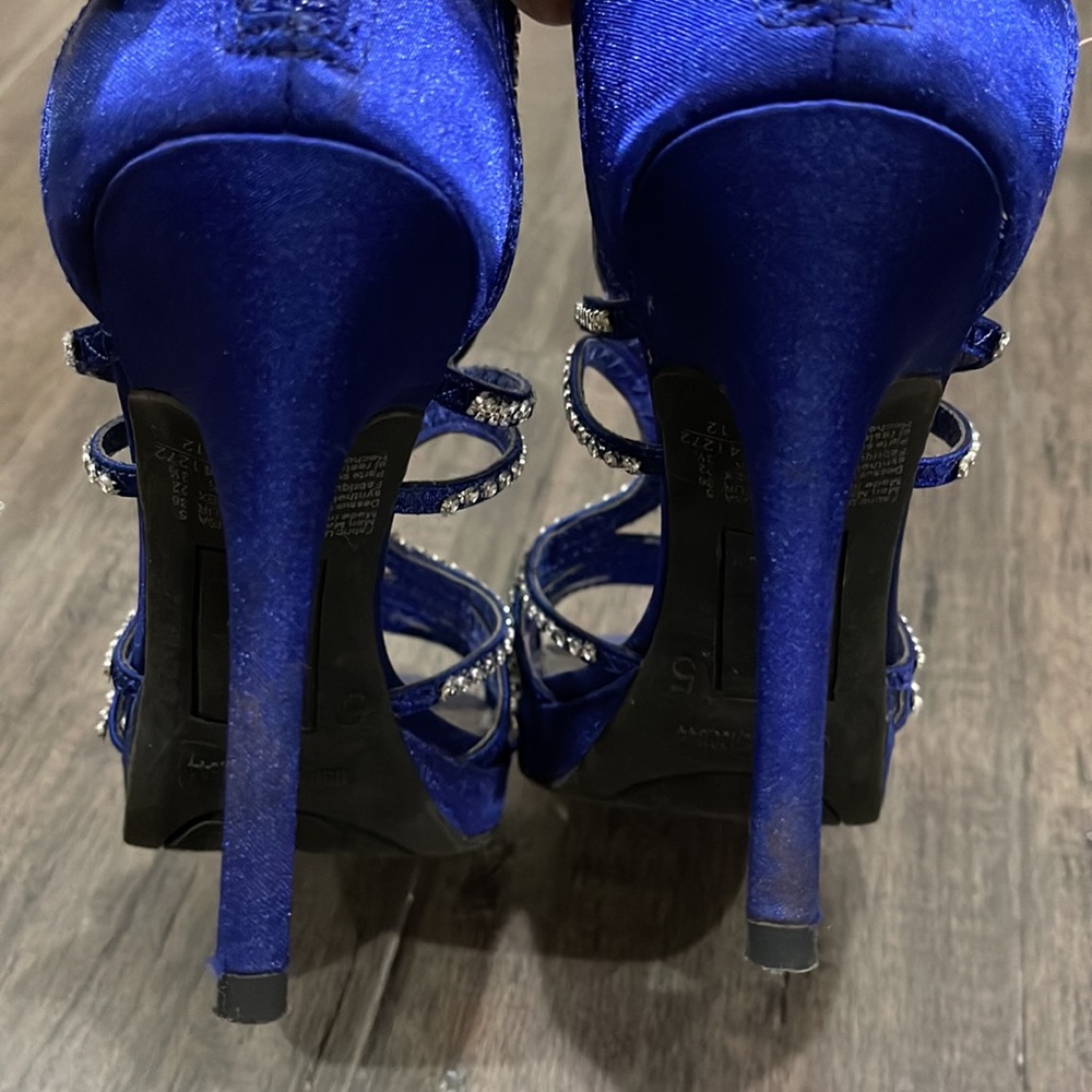 Royal Blue Rhinestone Heels - Picture 5 of 7